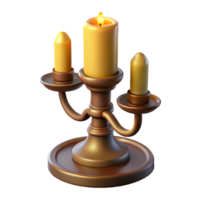 notable futuristic Concept art style, hyper-specific, isolated cutout of a vintage candlestick with Transparent Background 4K png