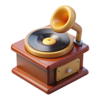 vibrant coveted Hyper-specific, isolated cutout concept art style render of a vintage record player needle with Transparent Background png