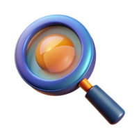 playful splendid A single, abstract magnifying glass with a distorted lens, with Transparent Background premium png