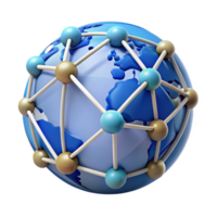vibrant memorable A stylized, abstract world map composed of interconnected lines, with Transparent Background png