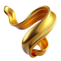 nostalgic radiant A flowing ribbon of liquid gold, with Transparent Background flawless png