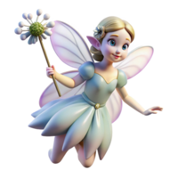 splendid ethereal artistic A delicate fairy with iridescent wings, holding a dandelion with Transparent Background impeccable png