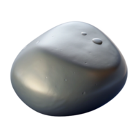 stunning reflective creative Photorealistic, hyper-specific, isolated cutout of a single, wet river stone, grey and smooth with Transparent Background 8K png