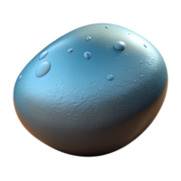 memorable retro Photorealistic, hyper-specific, isolated cutout of a single, wet river stone, grey and smooth with Transparent Background 4K png