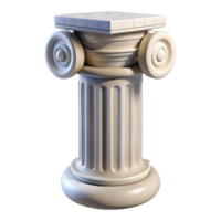 passionate pristine Greek Ionic column capital, marble, with Transparent Background crisp png