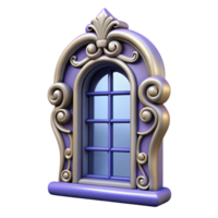 nostalgic gorgeous Baroque ornate window frame, with Transparent Background top-tier png