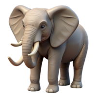 vibrant classic Photorealistic, professional render, isolated cutout of a single African elephant, trunk raised with Transparent Background 8K png