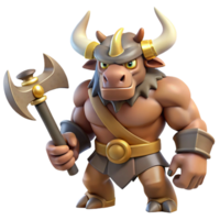 sought-after art deco A fearsome minotaur with a battle axe with Transparent Background impeccable png