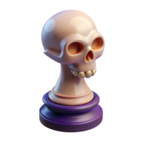 spectacular renaissance Hyper-specific, photorealistic isolated cutout of a single chess piece morphing into a human skull with Transparent Background sharp png