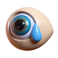radiant mysterious victorian A single, realistic, human eye crying a single tear with Transparent Background handcrafted png