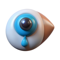 spectacular coveted A single, realistic, human eye crying a single tear with Transparent Background png