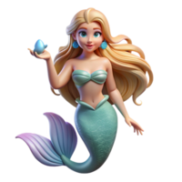 sought-after abstract A beautiful mermaid with long flowing hair and a seashell bra with Transparent Background genuine png