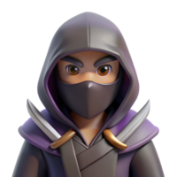 sought-after geometric A hooded assassin with daggers, with Transparent Background high quality png