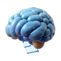 romantic breathtaking Ultra-detailed, professional render of a floating brain emitting binary code with Transparent Background original png
