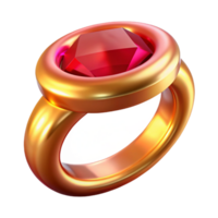 pitoresco excepcional uma solteiro, polido, dourado anel com uma ampla rubi com transparente fundo png