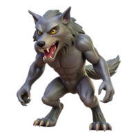 romantic dazzling A ferocious werewolf, mid-transformation, with Transparent Background genuine png