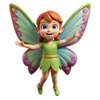 mesmerizing timeless A playful pixie with butterfly wings, with Transparent Background png