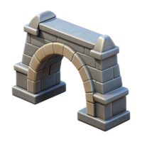 sumptuous gothic Stone arch bridge keystone, with Transparent Background authentic png