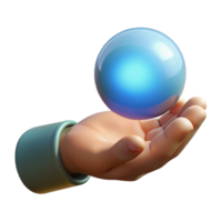 striking rustic A single, realistic, human hand holding a glowing orb of light with Transparent Background refined png
