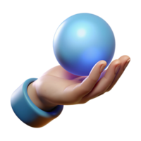 whimsical magnificent A single, realistic, human hand holding a glowing orb of light with Transparent Background elite png