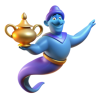 mesmerizing memorable A powerful genie emerging from a lamp, with Transparent Background png