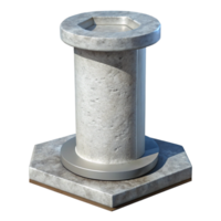 sumptuous timeless Concrete pillar, reinforced concrete, with Transparent Background png