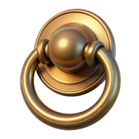 peaceful extraordinary Door knocker, brass, with Transparent Background expertly shot png