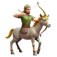 picturesque whimsical avant-garde A mythical centaur with bow and arrow, with Transparent Background detailed png