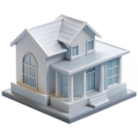 unparalleled classic Architectural model house, white, with Transparent Background high resolution png