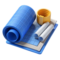 unparalleled contemporary Blueprints rolled, architectural drawings, with Transparent Background refined png