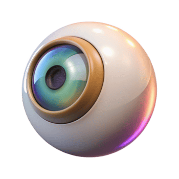 tranquilo imaculado hiperespecífico profissional render do uma solteiro cibernético olho implantar, fotorrealista, isolado Cortar fora com transparente fundo impecável png