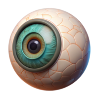 radiant distinguished Hyper-specific, professional render of a biomechanical eye with intricate wiring and lenses, isolated cutout with Transparent Background png