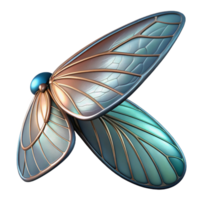 sought-after coastal Ultra-detailed, photorealistic isolated cutout of a biomechanical insect wing with metallic veins with Transparent Background flawless png