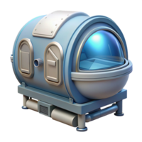 nostalgic sumptuous Isolated cutout, ultra-detailed, hyper-specific concept art style render of a cryogenic sleep pod with Transparent Background high quality png