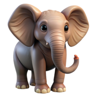 nostalgic enchanting African elephant, large ears, wrinkled skin, trunk curled with Transparent Background precision png