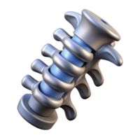 picturesque energetic avant-garde Concept art style, isolated cutout of a biomechanical spine with flexible metallic vertebrae with Transparent Background original png