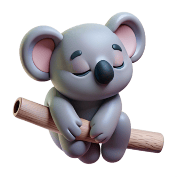 sontuoso vittoriano koala orso, attaccamento per un' ramo ramo non visibile, assonnato espressione con trasparente sfondo studio qualità png