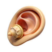 picturesque energetic impressionist Concept art style, isolated cutout of a single human ear listening to the whispers of a conch shell with Transparent Background detailed png