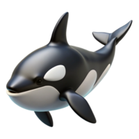 wonderful bold avant-garde Killer whale orca, black and white, dorsal fin with Transparent Background artisan png