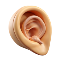 stunning passionate urban Concept art style, isolated cutout of a single human ear listening to the whispers of a conch shell with Transparent Background original png