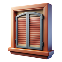 signature futuristic Victorian era window shutter, with Transparent Background studio quality png
