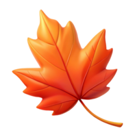 splendid elegant A single, falling autumn leaf, in vibrant shades of red and orange with Transparent Background refined png