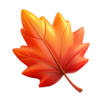 striking exceptional A single, falling autumn leaf, in vibrant shades of red and orange with Transparent Background png