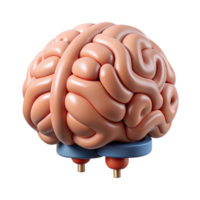 stunning remarkable Professional render, hyper-specific isolated cutout of a biomechanical brain with external processing units with Transparent Background png