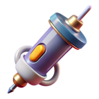 striking surreal Concept art style, isolated cutout, ultra-detailed, hyper-specific render of a nanite injection device with Transparent Background authentic png