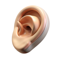 passionate alluring Photorealistic professional render of a single cybernetic ear implant, hyper-specific, isolated cutout with Transparent Background high resolution png
