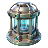 striking playful futuristic Isolated cutout, ultra-detailed, hyper-specific concept art render of a stasis chamber with Transparent Background gallery standard png