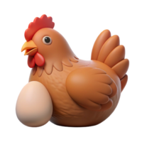 sought-after minimalist Hen, brown feathers, laying an egg egg not visible with Transparent Background flawless png