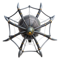 magnificent creative Photorealistic, ultra-detailed isolated cutout of a biomechanical spider web with conductive threads and sensors with Transparent Background flawless png