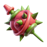 notable creative Concept art style, isolated cutout of a biomechanical rose thorn with retractable needles and poison glands with Transparent Background exclusive png